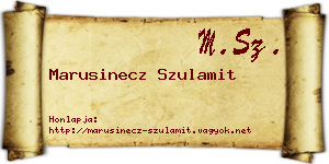 Marusinecz Szulamit névjegykártya